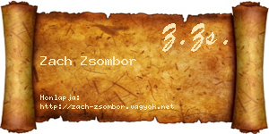 Zach Zsombor névjegykártya